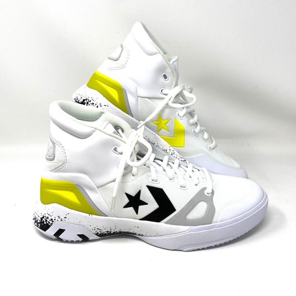 💖MEGA SALE💖Converse Men's 169512C G4   White Black Lemon Venom Mesh Leather - Picture 3 of 8